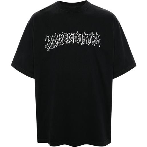 Balenciaga t-shirt con stampa - nero