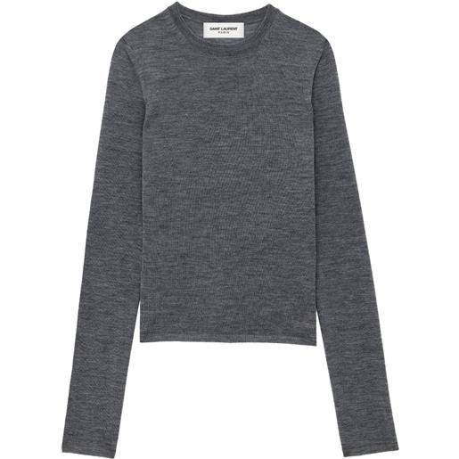 Saint Laurent maglione girocollo - grigio