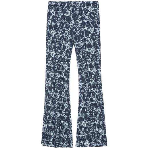 Kenzo pantaloni flower camo svasati - blu