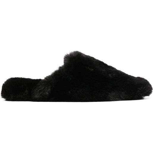 Balenciaga slippers teddy in finto shearling - nero
