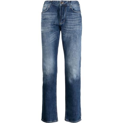 Emporio Armani jeans dritti a vita bassa - blu