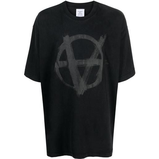 VETEMENTS t-shirt reverse anarchy - nero