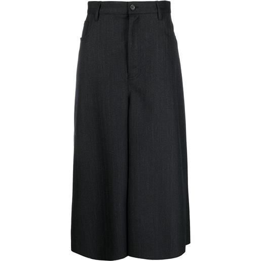 Balenciaga pantaloni crop a gamba ampia - nero