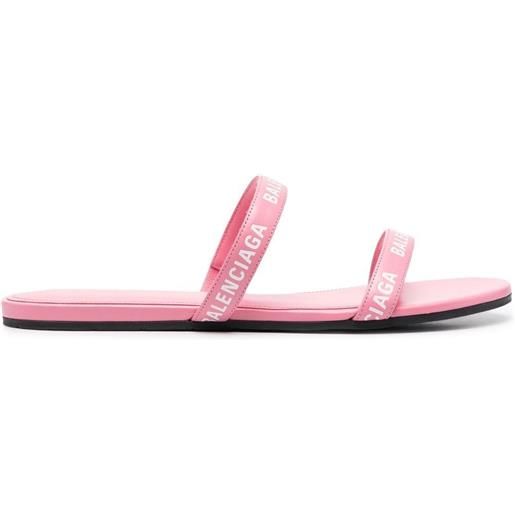 Balenciaga sandali slides con logo - rosa