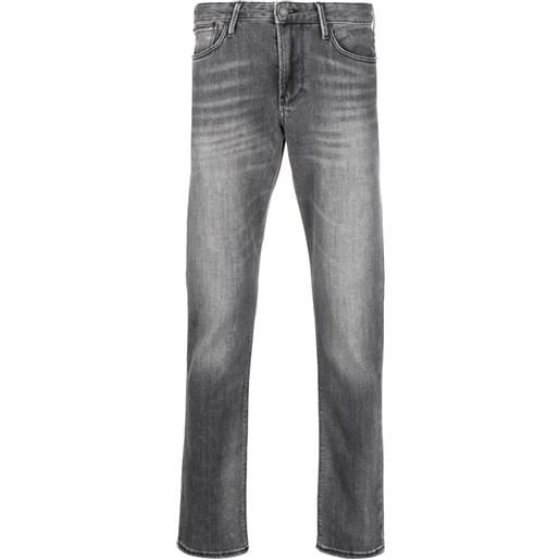 Emporio Armani jeans slim con effetto schiarito - nero