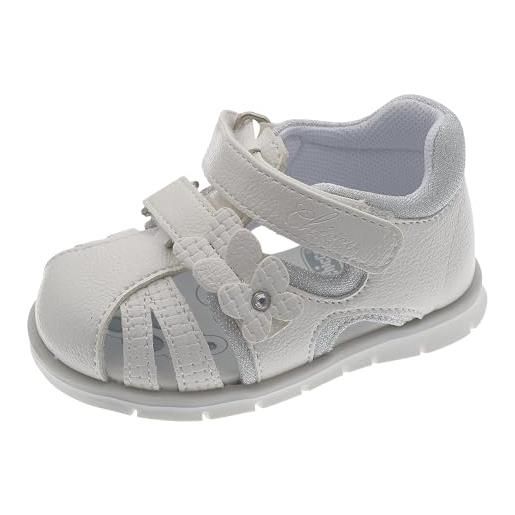 Chicco, sandali con doppio velcro bianco, confortevoli, leggeri, flessibili e traspiranti, bambine e ragazze, designed in italy