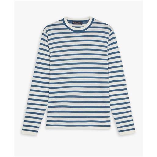 Brooks Brothers light blue striped crewneck sweater denim