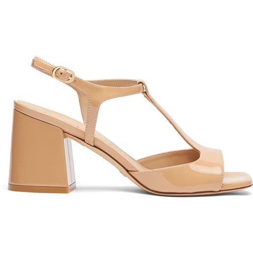 Stuart Weitzman flareblock t-strap sandal adobe