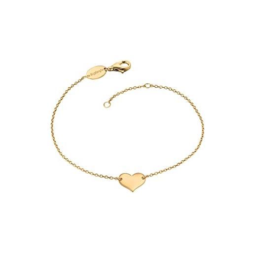 Engelsrufer erb-lilheart-g - bracciale da donna in argento sterling, lunghezza 17+3 cm, colore: oro, 20 cm, argento, nessuna pietra preziosa