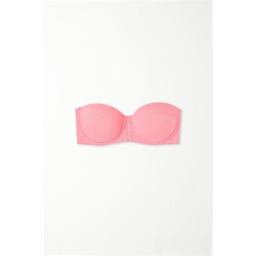Tezenis bikini fascia imbottita microfibra riciclata costine donna rosa