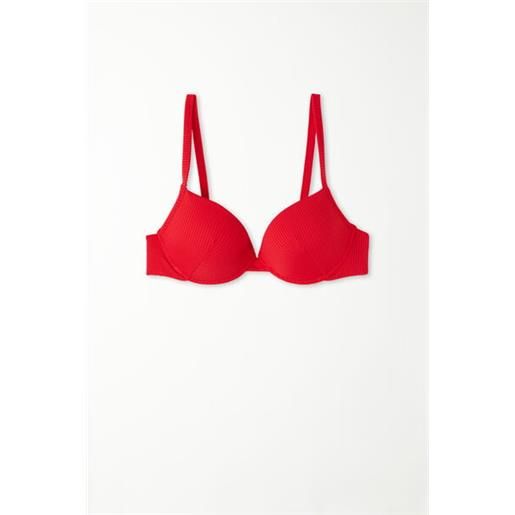 Tezenis bikini push-up imbottito microfibra riciclata costine donna rosso