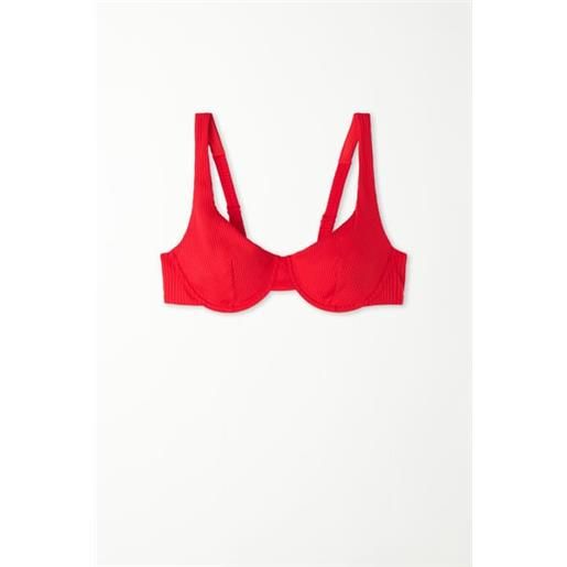 Tezenis bikini balconcino microfibra riciclata costine donna rosso