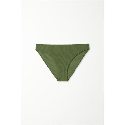 Tezenis bikini slip classico microfibra riciclata costine donna verde