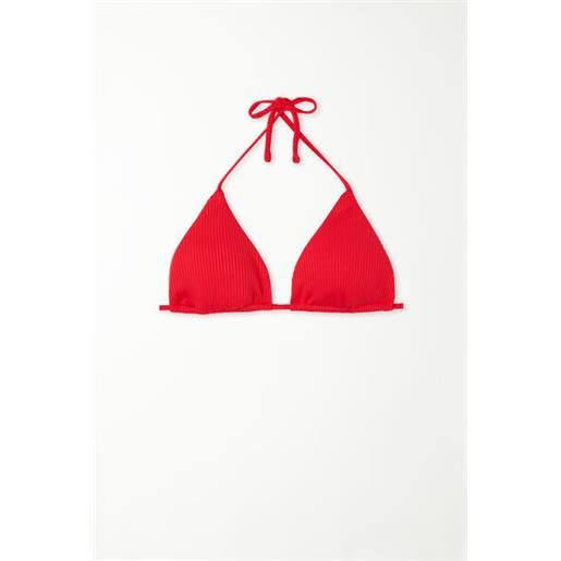 Tezenis bikini triangolo coppe estraibili microfibra riciclata costine donna rosso
