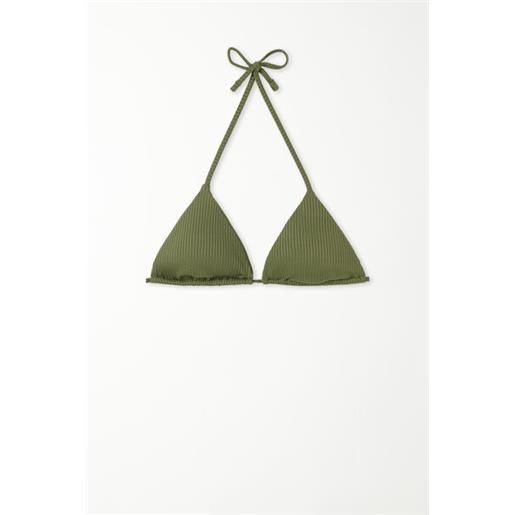 Tezenis bikini triangolo coppe estraibili microfibra riciclata costine donna verde