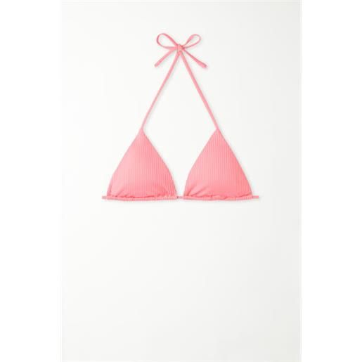 Tezenis bikini triangolo coppe estraibili microfibra riciclata costine donna rosa