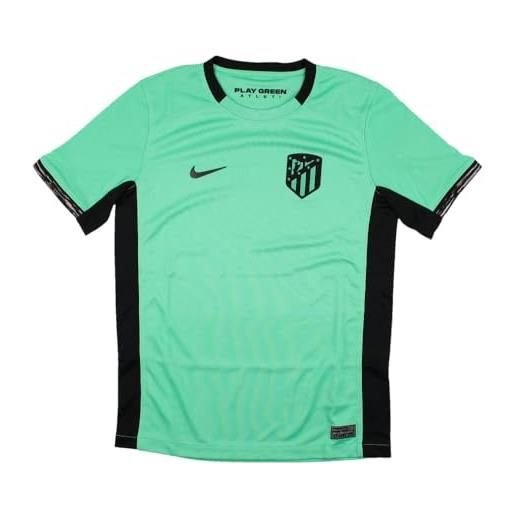 Nike atletico madrid dx9847-364 atm y nk df stad jsy ss 3r t-shirt unisex - bambino spring green/black/black xs