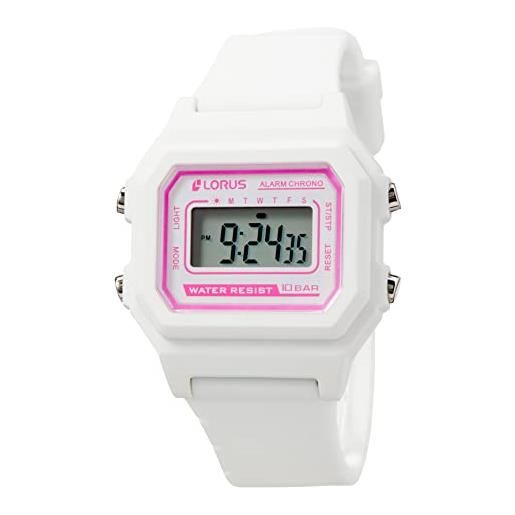 Lorus orologio digitale bambina con cinturino in silicone bianco r2321nx9