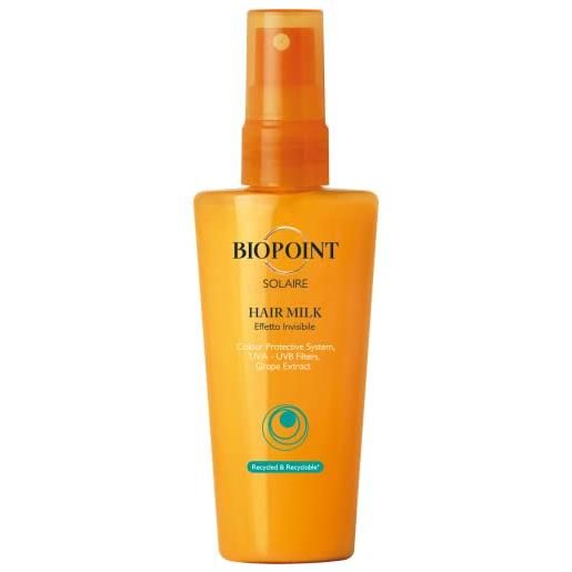 Biopoint solaire - hair milk, spray protezione solare per capelli, azione idratante e nutriente, texture invisibile, dona protezione e luminosità, 100 ml