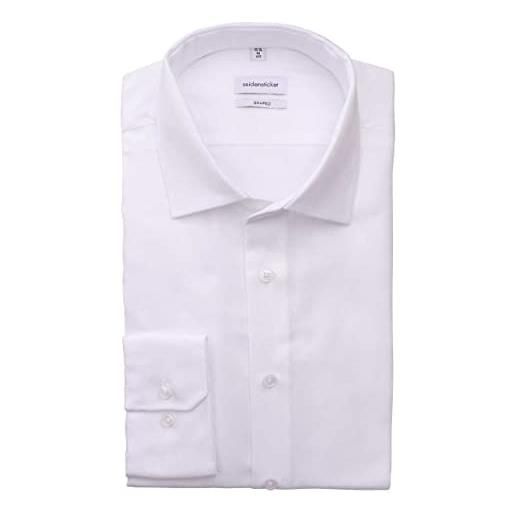 Seidensticker vestibilità modellata a maniche lunghe maglietta, bianco, 41 uomo