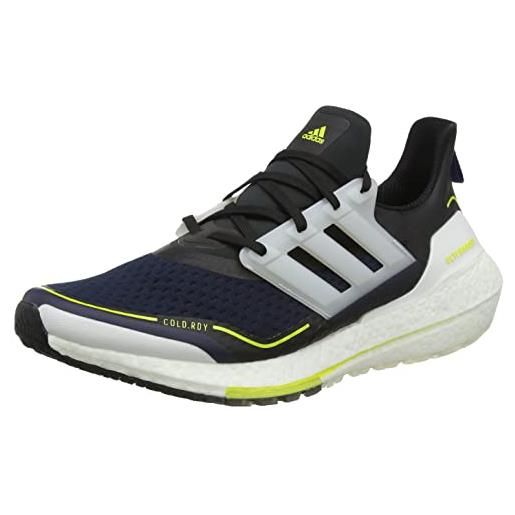 Adidas ultraboost 21 c. Rdy, scarpe da corsa uomo, legenda inchiostro/bianco cristallo/giallo acido, 36 eu