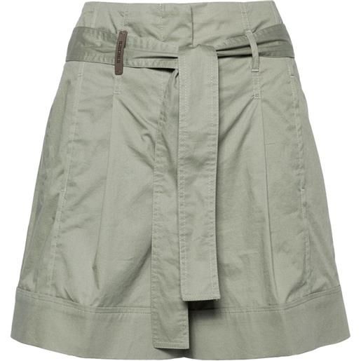 Peserico shorts con vita raccolta - verde