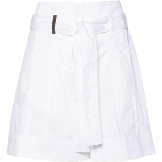 Peserico shorts con cintura - bianco