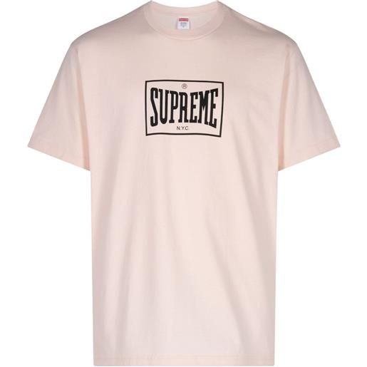 Supreme t-shirt warm up pale pink - rosa