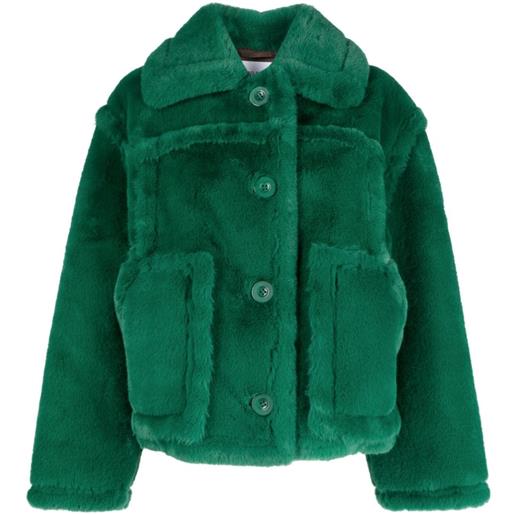 STAND STUDIO giacca xena in finto shearling - verde