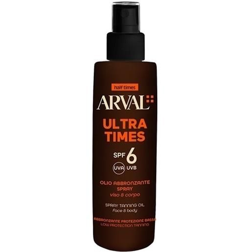 Arval olio abbronzante spray viso e corpo spf6 ultra times 125ml