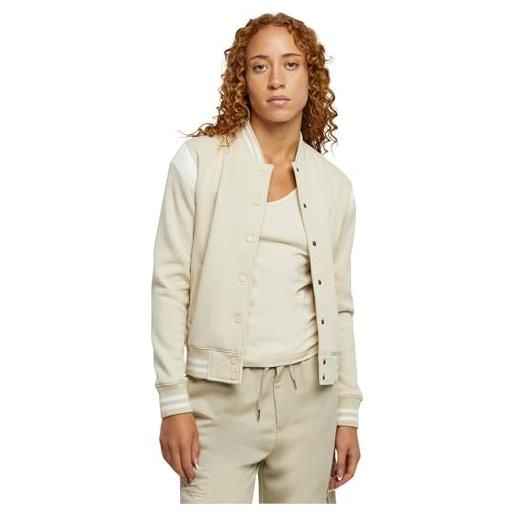 Urban Classics giacca da donna inset college sweat jacket, lago softseagrass/bianco, xl