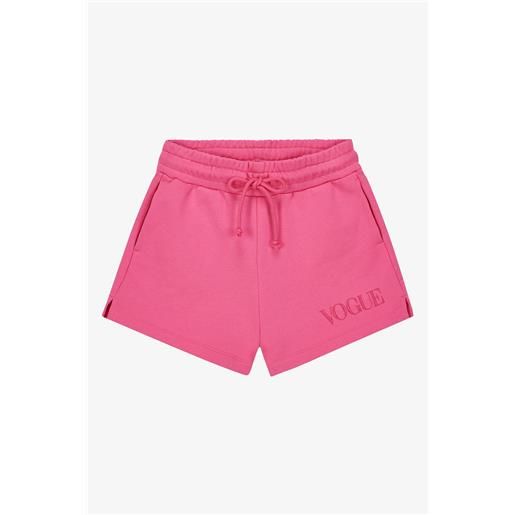 VOGUE Collection pantaloncini vogue spring rosa con logo ricamato colorato
