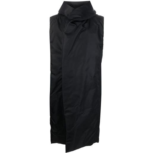 Rick Owens giacca lunga smanicata con cappuccio - nero