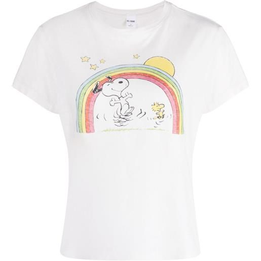RE/DONE t-shirt peanuts rainbow - bianco