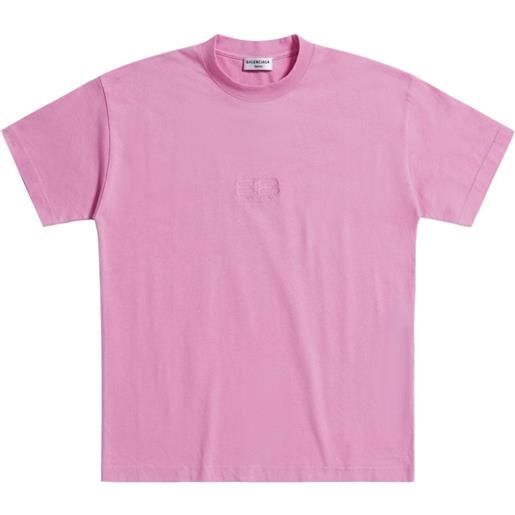 Balenciaga logo-debossed cotton t-shirt - rosa
