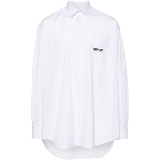 VETEMENTS camicia a righe - bianco