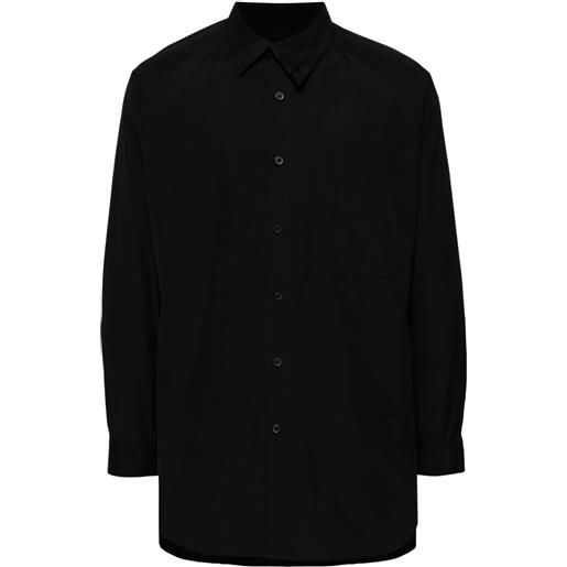 Yohji Yamamoto camicia con colletto asimmetrico - nero