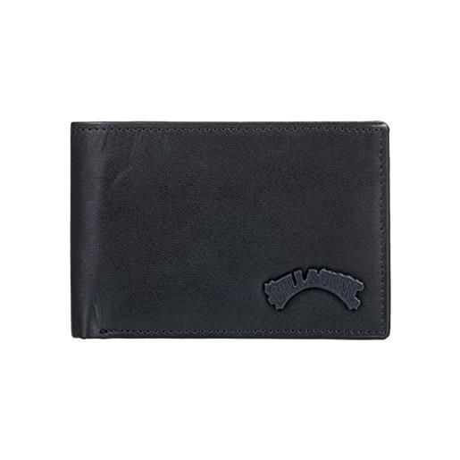 Billabong arch leather wallet, accessorio da viaggio-custodia per passaporto uomo, nero, taglia unica