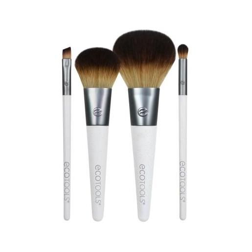 EcoTools brush on-the-go style kit cofanetti pennello make-up complexion blending 1 pz + pennello make-up mulltitasking blush 1 pz + pennello make-up micro crease 1 pz + pennello make-up angled liner 1 pz + borsa cosmetica