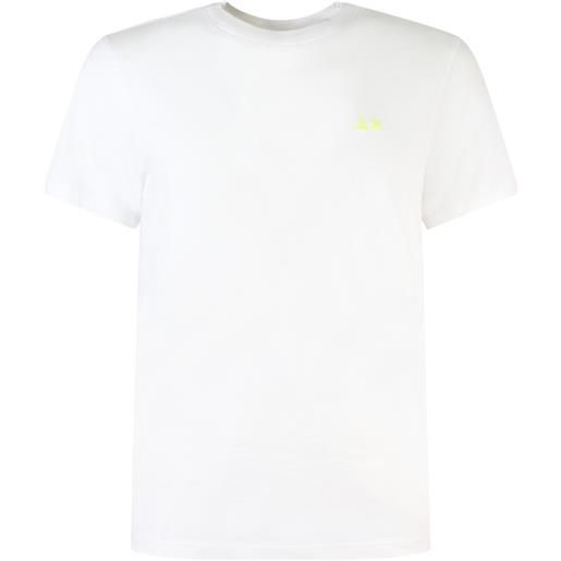 SUN68 t-shirt bianca con mini logo per uomo