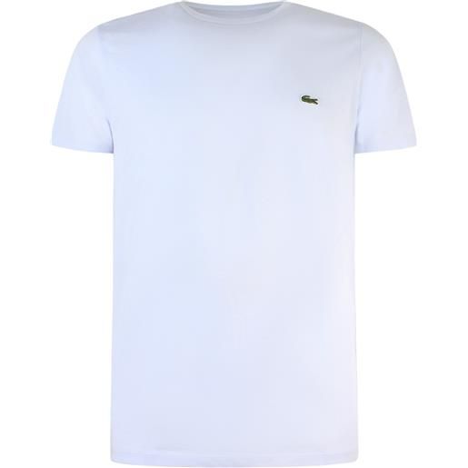 LACOSTE t-shirt celeste con mini logo per uomo