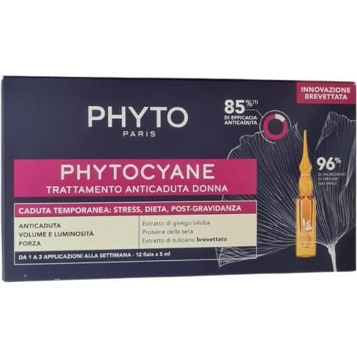 PHYTO (LABORATOIRE NATIVE IT.) phytocyane trattamento donna anti-caduta capelli temporanea 12 fiale 5ml