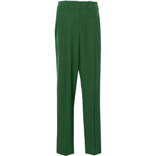 Jacquemus pantaloni le titolo a vita alta con pieghe - verde