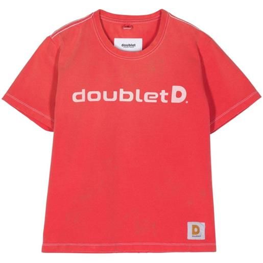 Doublet t-shirt girocollo con stampa - rosso