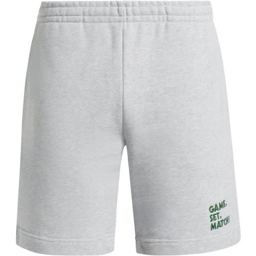 Lacoste shorts sportivi con ricamo - grigio