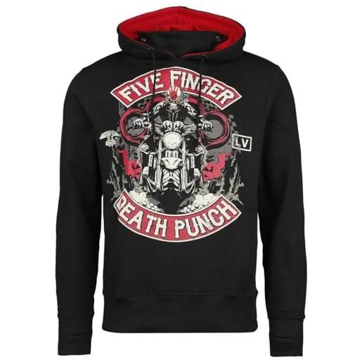 Five Finger Death Punch biker badge uomo felpa con cappuccio nero xl