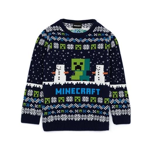 Minecraft jumper boys & girls creeper lavorato a maglia a maniche lunghe 9-10 anni