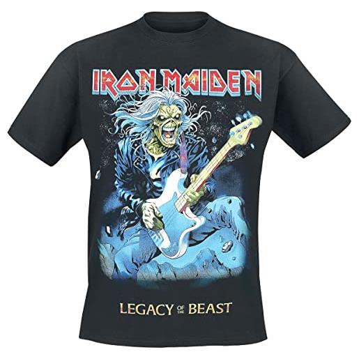 Iron Maiden eddie on bass uomo t-shirt nero xl 100% cotone regular