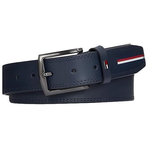 Tommy Hilfiger cintura uomo denton corporate cintura in pelle, multicolore (black), 85