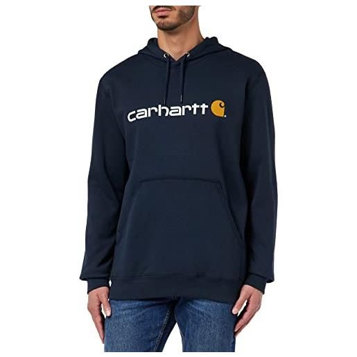 Carhartt felpa vestibilità ampia, media pesantezza, con grafica del logo, uomo, blu (laguna blu heather), s